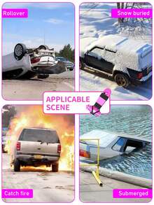 1 件装汽车安全锤、汽车救援锤、紧急逃生锤、实心破窗器 - 彩色 - 查看 4