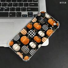 Funda transparente para teléfono con diseño de calabazas, esquinas reforzadas y protección anticaídas. Compatible con phone 17, 16, 15, 14, 13, 12, 11 Pro, X y XS. Ideal para regalar a amigos y familiares en Halloween y Acción de Gracias. - transparente - Ver 9