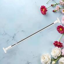 1根免钻孔可伸缩窗帘杆，安装简便，直径22毫米，长度可调节50-80厘米/70-120厘米/90-160厘米，适用于浴帘、门帘、衣物悬挂等，伸缩式设计。 - 彩色 - 查看 4