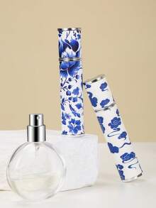 1 pezzo Bottiglia di profumo vintage in pelle da 10ml con stampa floreale e totem, di alta qualità, flacone spray portatile per viaggi