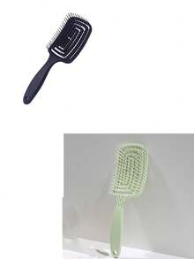 1支双功能空心梳，干湿两用 - 轻柔按摩设计，ABS塑料手柄，适合所有发质，减少打结和毛躁，改善头皮健康，是理想的小礼物，居家必备，日常使用，方便旅行携带，空心圆梳，带蓬松按摩齿的时尚美发造型梳。