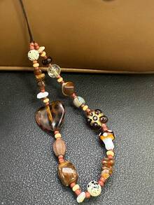 Cordón para el teléfono de ambar con estilo de caramelo duro de otoño/invierno Marat, tono marrón, cadena CCD - Multicolor - Ver 4