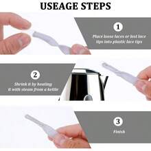 50 Pcs Shoe Laces Shrink Tubing, 0.2 Inch Shoe Lace Tips End, Plastic Hoodie String Ends Aglet Repair Kit Repairing And Shortening Shoelaces Shoelace Accessories - Initial - View 3