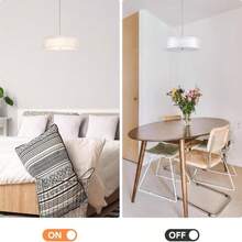 VONLUCE Modern Chandeliers, 18&#34; Drum Chandeliers With 2-Layer Fabric Shade, 4-Light Pendant Light Fixture With E26 Bases, Light Fixture For Dining Room Bedroom Living Room, Linen Shade &Amp; Brass Finish