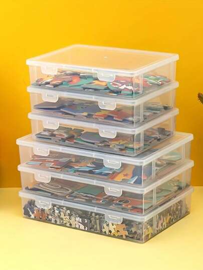 1pc Multi-Functional Household Document Storage Box With Lid, Waterproof And Dustproof Drawer Organizer. Suitable For Storing Test Papers, Documents, Textbooks, Pencils, Markers, Paintbrushes, And Data Cables. Ideal For Home And Office Desktop Or Drawer Organization