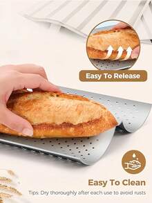 1pc Bread Baking Mold,Oven Toaster Baking Tray,Carbon Steel French Bread Baking Tray,French Baguette Baking Tray,Non Stick French Bread Baking Tray,French Baguette Baking Tray,Italian Bread Baking Tray
