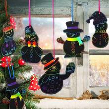 10/30pcs Rainbow Scratch Art Paper - DIY Christmas Decorations And Party Favors - Tree Patterns, Ideal For Baby Shower, Toddler Birthday Party, Holiday Celebration And Christmas Decor - Multicolor - View 3