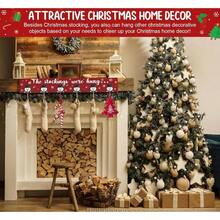 Stocking Holder Mantle Stocking Hangers Mantel Fireplace Wall Hanging Sign With 6 Hangers Collapsible And Stockings Were Hung Stocking Hooks Xmas Decor 28.4 Inch