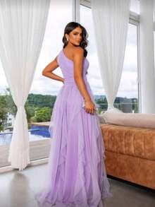 Long Prom Dress For Bridesmaid Party - Lilac Purple - View 2