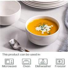 Dessert Bowls 300ml Soup Bowls Set Of 6 White Small Bowls Φ11.5cm Ceramic Cereal Bowls Porcelain Ice Cream Bowls For For Dessert Ice Cream Salad Fruit Snacks Small Portion