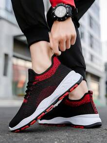 Zapatillas deportivas de malla transpirable para hombre para otoño Zapatillas de running elegantes,Nuevas zapatillas deportivas para hombre. informales y ligeras Calzado deportivo para hombre Parte superior de punto negro Confección de malla transpirable Suela blanda Diseño ligero Ideal para deportes al aire running recreativo Adecuadas para caballeros de mediana edad y mayores Zapatillas deportivas cómodas y transpirables - Negro - Ver 6