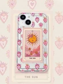1 pieza Funda protectora de teléfono de verano con gráfico único de sol y corazón, transparente y con absorción de golpes, compatible con iPhone 16 Pro Max/16/16 Pro/16 Plus/15/15 Pro Max/15 Pro/11/12/13/14 Pro Max/11 Pro/11 Pro Max/12 Pro/12 Pro Max/13 Pro/13 Pro Max/14 Pro/14 Pro Max, diseño creativo y de alta gama - Multicolor - Ver 2