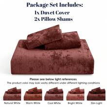 Queen Size 3pcs Ultra Soft Breathable Comforter Cover Set, Luxury Cozy Flannel Duvet Cover With Pillow Shams, 90" X 90", Dark Grey,  And  Bedding Collection - 勃根地紅/鐵鏽紅(無棉) - 查看 7
