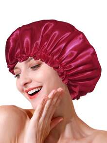 1 pieza Gorro de ducha de doble capa a la moda y resistente al agua, sombrero de baño estampado adecuado para el uso diario de las mujeres