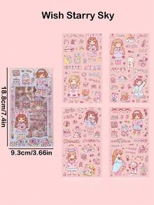 1张温馨日记贴纸，可自由裁剪，是剪贴簿的完美礼物（贴纸随机发送）