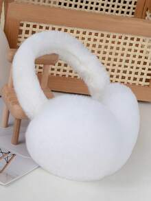 1pc Unisex Foldable Plush Ear Warmers, Cute Furry Winter Ear Muffs, Halloween & Christmas Gift, Freeze-Proof Ear Covers, Ear Protection For Outdoor Activities In Winter