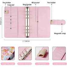 Budget Binder, A6 Money Saving Binder With Cash Envelopes, PU Leather Challenge, Zipper Envelopes, Budget Sheet And Category Sticker Labels2025 - Pink Floral - View 3