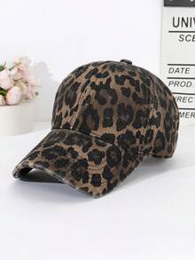 Gorra de béisbol estilo vintage con estampado de leopardo, unisex, de material de mezclilla lavada, estilo gorra de papá, estampado animal, ala ajustable, gorra de camionero, sombrero casual para exteriores, accesorio de moda y streetwear. Gorra de béisbol decorativa con estampado de leopardo retro, casual y lindo, de mezclilla lavada, para todas las estaciones - gorra de béisbol con estampado de leopardo - Ver 10