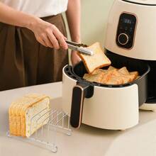1个不锈钢吐司面包架，餐厅家用面包展示架，6片式食物展示工具，适用于餐厅厨房配件 - 多槽垂直烘焙和冷却架，适用于面包、煎饼、糕点 - 节省空间设计，适用于烤面包机、篝火、厨房、餐厅（兼容空气炸锅/烤箱），厨房收纳整理 - 銀色 - 查看 3