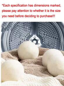 Pacote com 6 bolas para secadora de tambor - Bolas de lã orgânica reutilizáveis feitas à mão para lavar roupas, adequadas para máquinas de lavar, reduzindo o tempo de secagem e os vincos, com amaciante de roupas com fragrância natural para roupas, utensílios para lavanderia, secadora de roupas, acessórios para banheiro, itens essenciais para a casa, materiais de volta às aulas, presentes de Natal