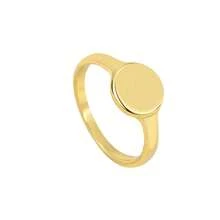 Charm-In 1枚复古金色金属圆戒指，不褪色镀层女士戒指，时尚珠宝礼品 - 金黃色 - 查看 9