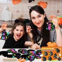 CY2CSIDE Halloween Duck Scratch Cards - 60PCS Halloween Duckies Ornament Scratch Card Set Duck Magic Arty Color Kit School Party Activity Party Favors - Vịt Halloween - Xem 9