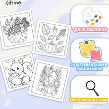 GDTME Otoño acogedor: 1 libro, 24 páginas en su interior, papel perla de 120g mejorado y engrosado. Diseñado para adultos y niños, con patrones lindos y líneas simples para aliviar el estrés y las emociones, regalo ideal para reuniones familiares, fiestas, Halloween, Acción de Gracias, Navidad, perfecto para decoración de habitaciones, 7.9*7.9 pulgadas.