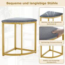 Dining Room Set With Table And Four Chairs, Dining Room Set With MDF Top And Gold Plated Iron Frame, Velvet Chair, Modern Luxury Tables And Chairs, Gray - White+Gray+MDF+Metal - View 3