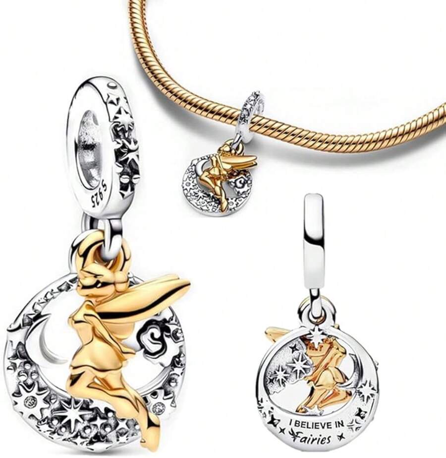 Jewelry Movie Heros Character Charms Women Bracelets And In 925 Sterling Silver,Mother's Day Birthday - 鈴鐺星空夜吊飾 - 查看 1