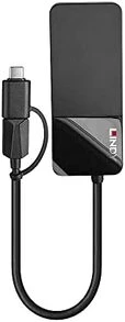 Lindy 43354 Laptop-Dockingstation und USB 3.2 Gen 1 (3.1 Gen 1) Typ-A + Typ-C Port-Replikator, Schwarz - Schwarz - Übersicht 1