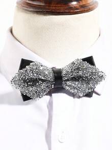 1pc Men's Rhinestone Bow Tie - Pre-Tied Sequin Bow Tie, Adjustable Length, Jeweled Bowtie, Fashion Versatile, Suitable For Party Occasions - Multicolor - View 5