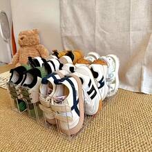 Transparent Plastic Shoe Rack - No Assembly Required Space-Saving Multi-Tier Floor Standing Shoe Cabinet, Durable Clear Storage Shelves, Suitable For Entryway, Closet, Home Organization, Layered Storage System, Easy To View, Practical Shelving - Multicolor - View 2