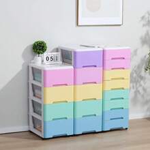 Novelinks Plastic Drawers Storage Organizer With Caster Wheels, Storage Cabinet With 6 Drawers Dresser Organizers And Storage For Living Room, Bedroom, Dormitory, Classroom,Office,Colorful