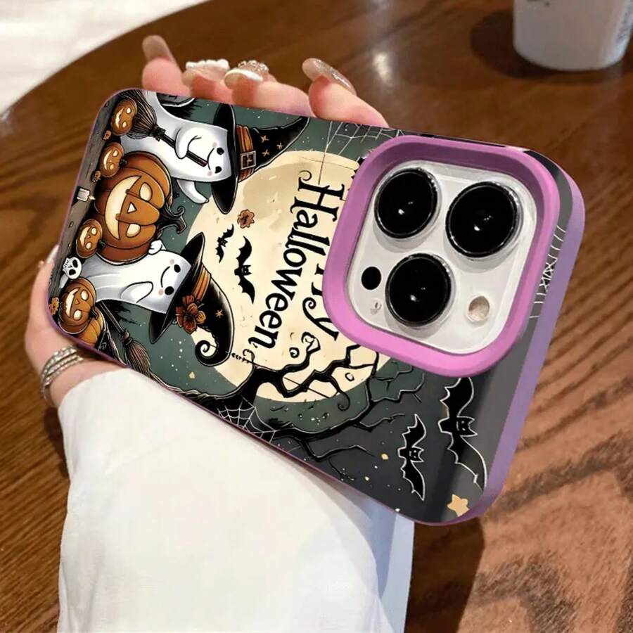 Funda protectora suave de alta calidad con orificios grandes, compatible con los modelos phone 17, 16, 15, 14, 13, 12 y 11 Plus Pro. Disponible en negro clásico, morado, gris y blanco. Ideal para Halloween y Acción de Gracias. - Morado - Ver 1