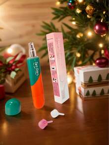 1 pieza Botella de perfume recargable con forma de corazón de macaron de 2 en 1 de 5ml+5ml de color verde y rojo, ideal para regalo de viaje