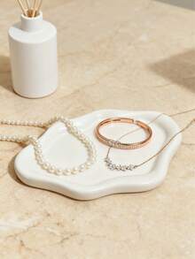 1pc Cloud Shaped Tray, Single Layer Luxury Jewelry Storage Rack, High-End Perfume And Key Organizer, Suitable For Home, Room, Living Room, Office, Christmas Home Decor, Christmas Decoration, Desktop Decor, Wooden Tray, Retro Style, Vase, Plate, Wooden Tray, Coffee Table, Decorative Tray, Desktop Decor, Home Decor, Black Decor, Sofa Armrest Tray, Bohemian Style, Holiday Beach Style, Bathroom Series, Bedroom Series, Large Capacity - White - View 15