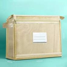 Bolsa de Libros de Gran Capacidad Bolsa de Tutoría de Doble Capa Bolsa de Documentos de Clasificación Bolsa de Almacenamiento Transparente y Portátil - Azul - Ver 10