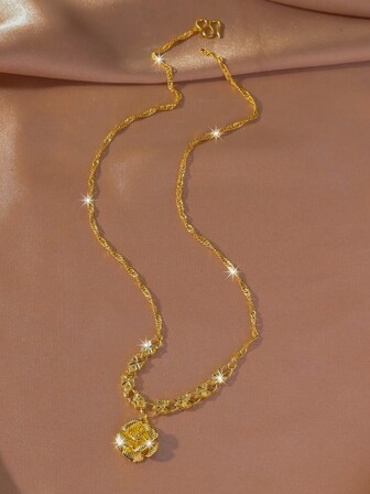 1 buc colier floral minimalist versatil cu lanț de valuri de apă, cadou de bijuterii zilnice pentru femei