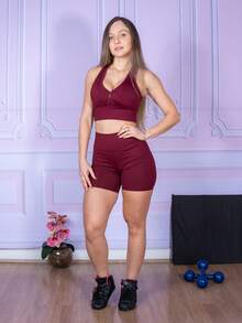 Women Sports Shorts - Burdeos - Ver 5
