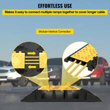 Cable Protection Ramp 1 Piece 3-Way Floor Raceway 7.2x6 Cm Cable Protector Rubber And PVC Load Capacity 2994 Kg Floor Covers For Cables Black And Yellow - 1 Pieza - 查看 6