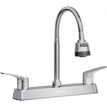 Mezcladora para Fregadero, Llave para Fregadero de Cocina Flexible, Grifos para Cocina, Grifo de Cocina con Dos Asas, Grifo de Cuerpo Principal de Latón, Acabado Cromo Espejo, SP-80082 - Cromo Espejo - Ver 7