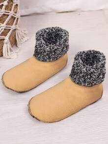 5 Pairs/10 Pairs Women's Leopard Print Thermal Lined Ankle Socks, Warm Indoor Slippers Socks, Casual Fashion ,On Slipper Socks, Cozy Socks - Multicolor - View 4