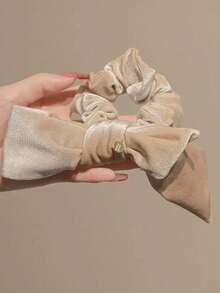 3pcs Retro Velvet Bow Hair Tie, Creating An Elegant And Relaxed French-Style Low Hairstyle ,Makeup ,Ponytail Holders ,Hair Elastics ,Hair Rubber Bands ,Scrunchies ,Hair Rope Head Accessories