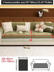 1 件四季沙发垫套，现代简约防滑沙发座垫，防尘可洗沙发套，柔软防褪色，宠物友好，适合 L 型沙发和 1/2/3/4 座沙发 - 綠色 - 查看 13