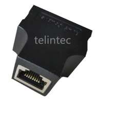 Conector adaputador duplicador RJ45 para cabo de rede entrada Femea - Preto - Visão 3