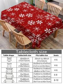 1 pièce Nappe imprimée avec motif de Noël, nappe de table en polyester moderne rectangulaire/ronde imperméable avec impression numérique. Convient pour le salon, la maison, la table de salle à manger extérieure, la petite table ronde