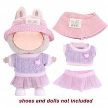 17 Cm Doll Clothing Set,Compatible With Labubu,Clothing Set Suitable For 6.7-Inch Doll Set, Fashionable And Unique Hat And Clothing Accessories, Suitable For First/Second/Third Generation Dolls To Play And Display ,Clothing Set Only,(Excluding Dolls And Shoes) - Multicolor - View 15