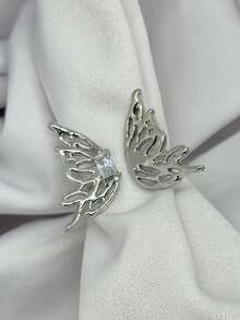 Women's Ring Open Adjustable Luxury With Zirconia Stone Butterfly Shape Delicate Design Luxury Gold Or Silver Plated Butterfly Wing - Bạc - Xem 1