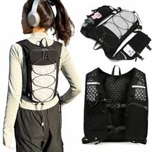 男女通用跑步背心，配备2升水袋，骆驼牌水袋背包，可调节透气跑步水袋背心，带功能性口袋（手机袋），透气跑步背包，手机袋，水壶袋，可调节越野跑背包，适用于马拉松、徒步、骑行