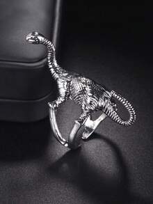 1pc Vintage Fierce Dinosaur Alloy Ring, Jewelry For Everyday, Party, Halloween